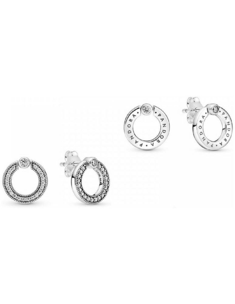 Aretes Pendientes Pandora 299486c01 De Botón Reversibles Círculo
