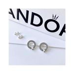 Aretes Pendientes Pandora 299486c01 De Botón Reversibles Círculo