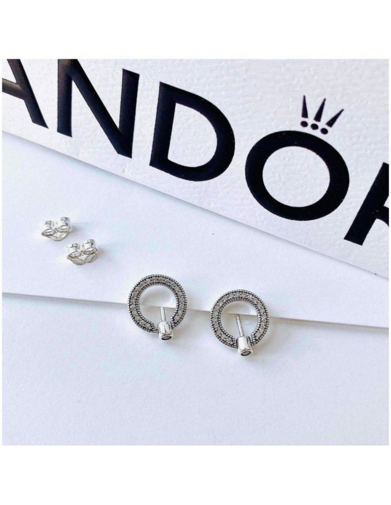 Aretes Pendientes Pandora 299486c01 De Botón Reversibles Círculo