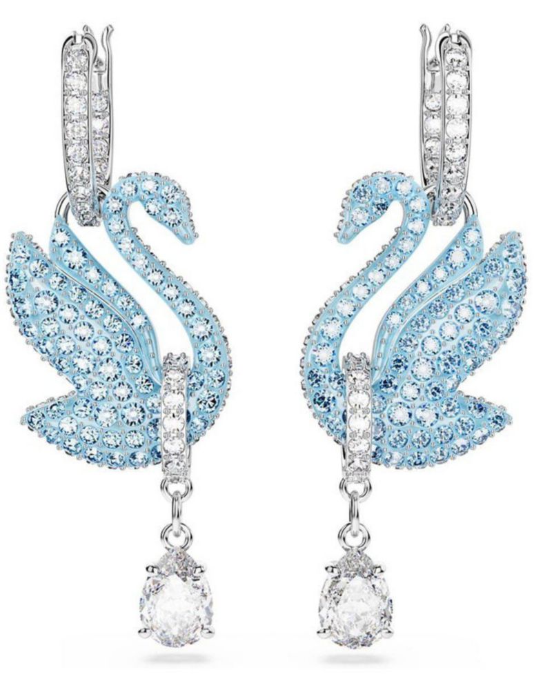 Pendientes Swarovski 5660593 Iconic Swan Cisne Azules Baño