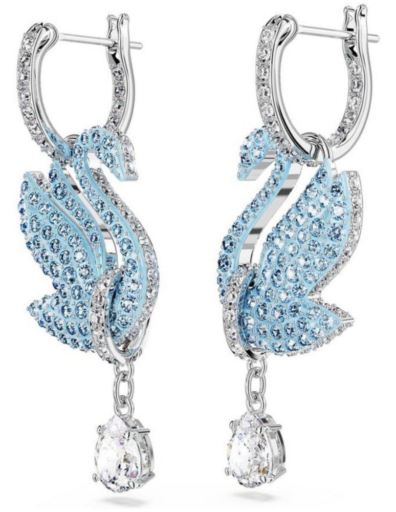 Pendientes Swarovski 5660593 Iconic Swan Cisne Azules Baño
