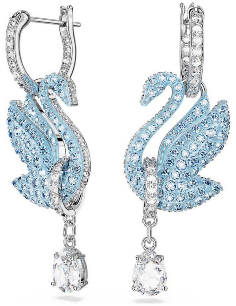 Pendientes Swarovski 5660593 Iconic Swan Cisne Azules Baño