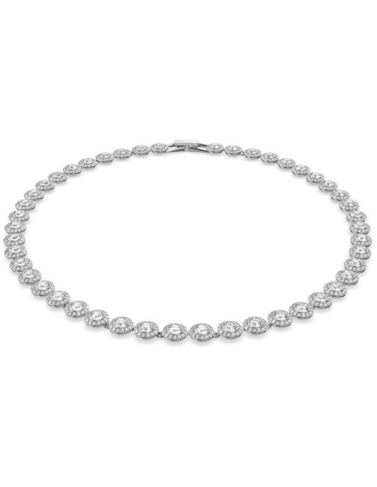 Conjunto Collar Colgante de Swarovski 5367853 Angelic Blanco Baño Rodio