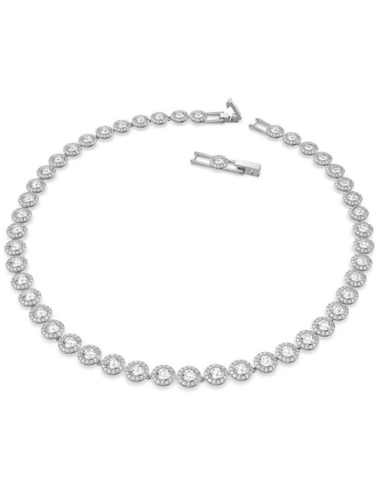 Conjunto Collar Colgante de Swarovski 5367853 Angelic Blanco Baño Rodio