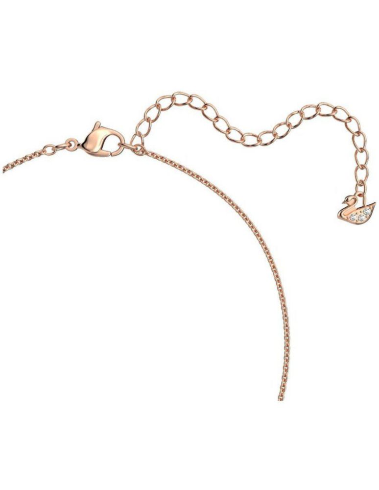 Collar Colgante de Swarovski 5636445 Lovely Corazón Blanco Baño Oro Rosa