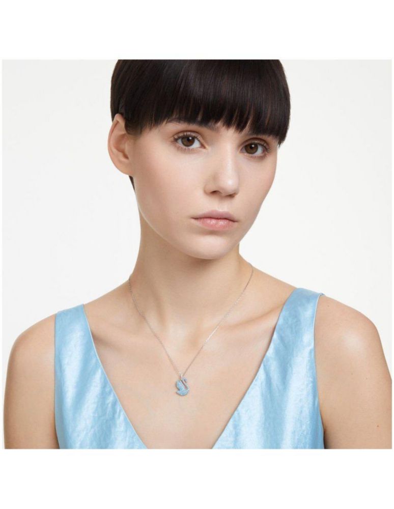 Collar Colgante Swarovski 5660594 Iconic Swan Cisne Azul Baño