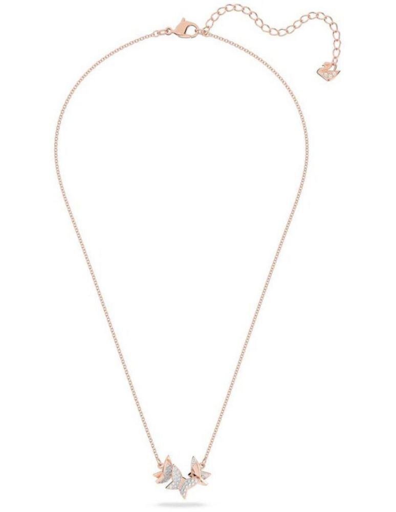 Collar Colgante de Swarovski 5636422 Lilia Mariposa Blanco Baño Oro Rosa