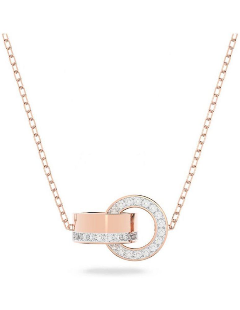 Collar Colgante Swarovski 5636496 Hollow Pequeño Blanco Baño Oro Rosa