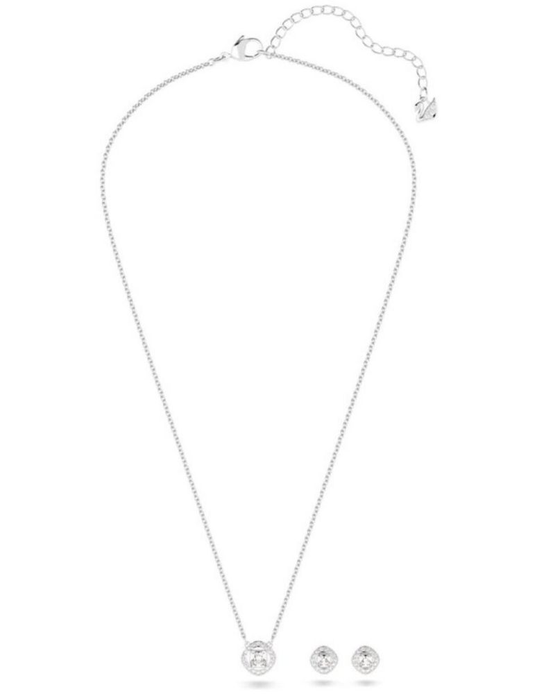 Conjunto Collar Swarovski 5646907 Angelic Square Blanco Baño