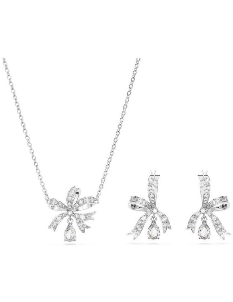 Conjunto Collar Swarovski 5660118 Volta Lazo Blanco Baño De Rodio