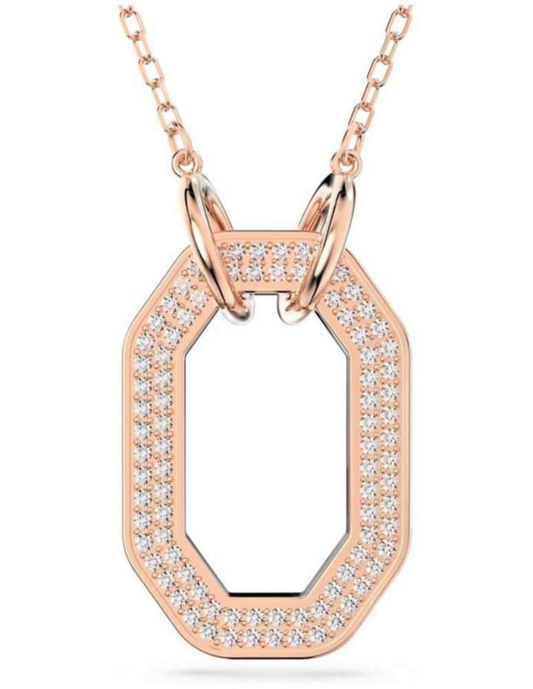 Collar Colgante Swarovski 5642389 Dextera Octogonal Pavé Baño Oro