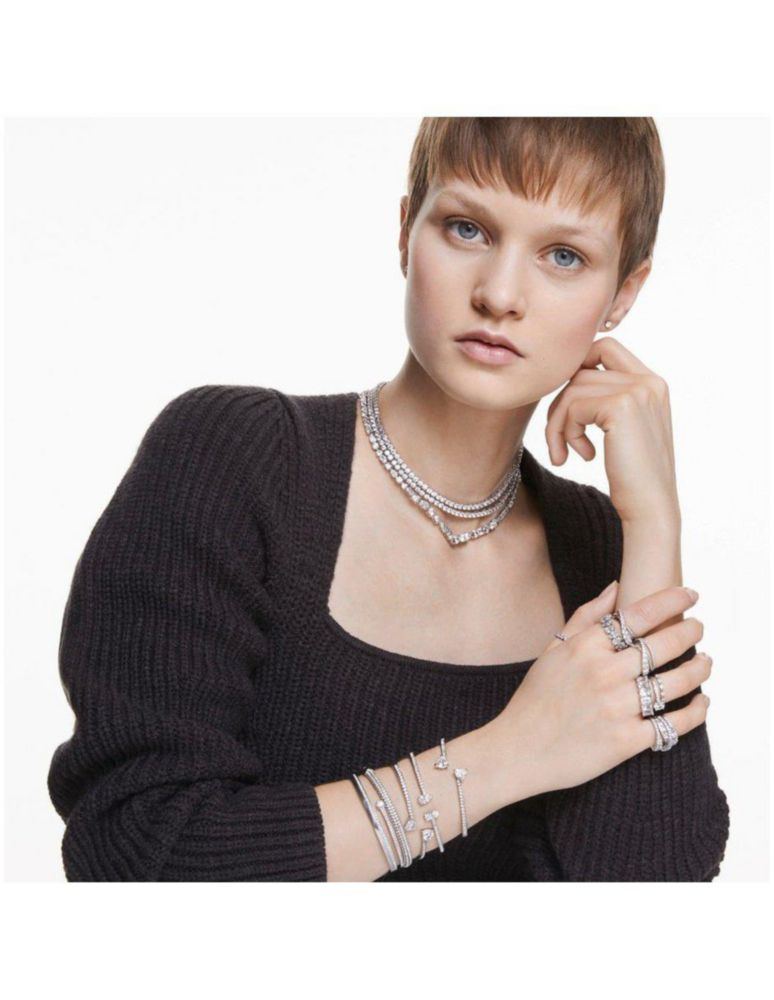 Conjunto Collar Swarovski 5506861 Tennis Deluxe Blanco Baño