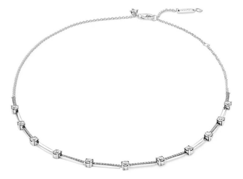 Collar Colgante Pandora 390059c01 Barras Brillante Pavé Joya