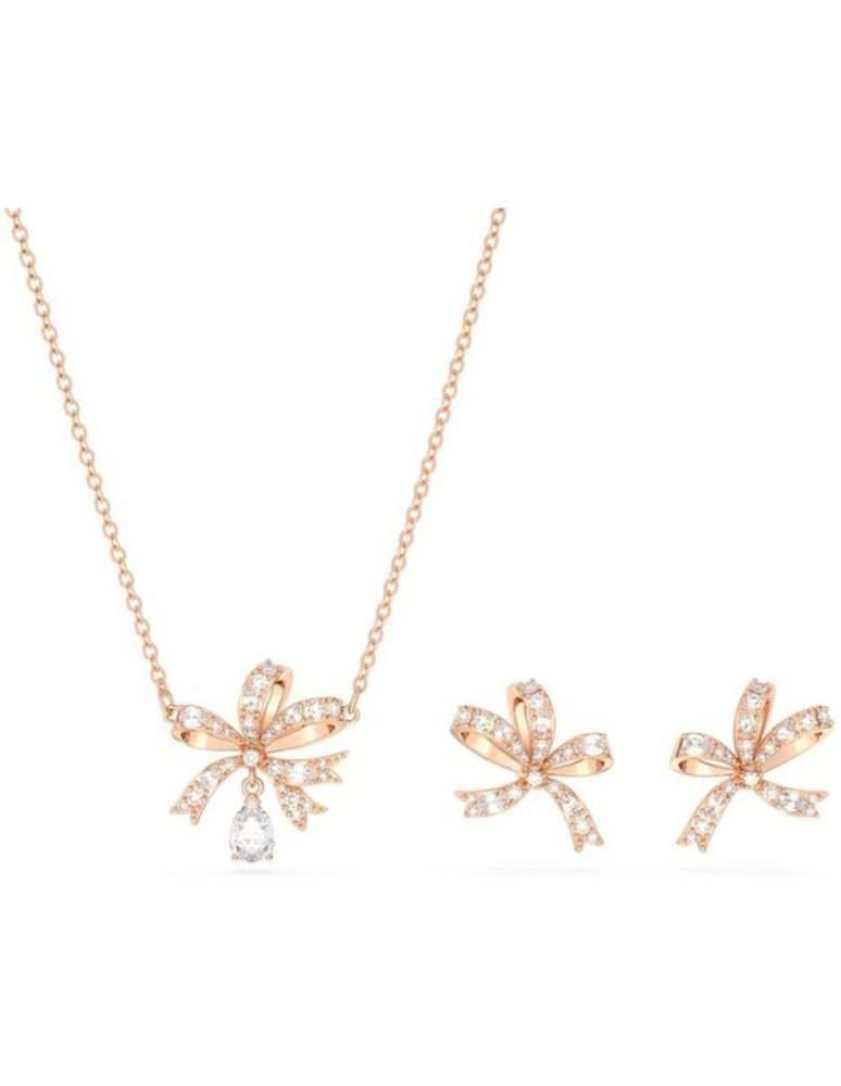 Conjunto Swarovski 5661680 Volta Lazo Blanco Baño Tono Oro
