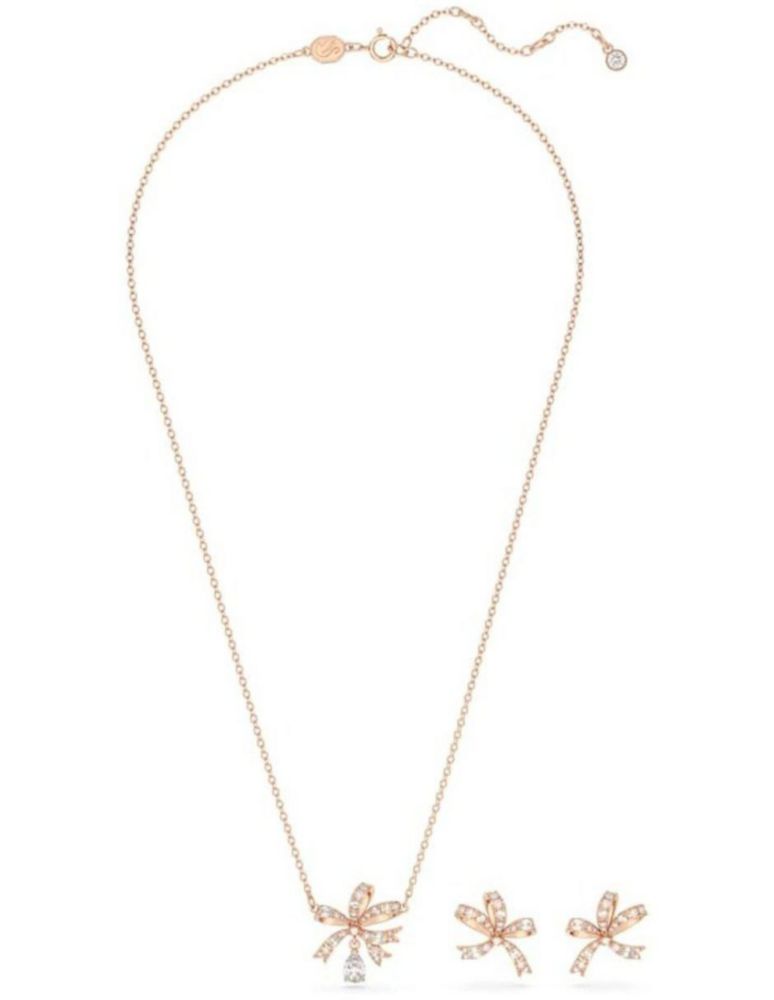 Conjunto Swarovski 5661680 Volta Lazo Blanco Baño Tono Oro