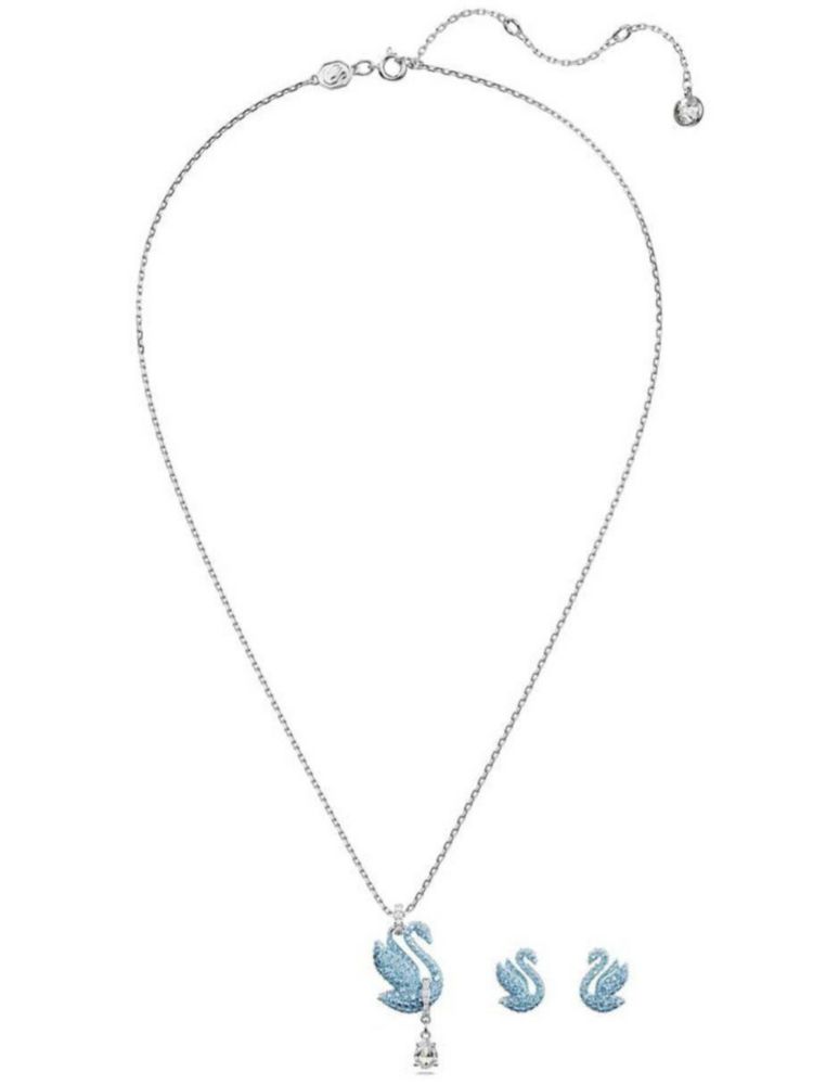 Conjunto Swarovski 5660597 Iconic Swan Cisne Azul Baño