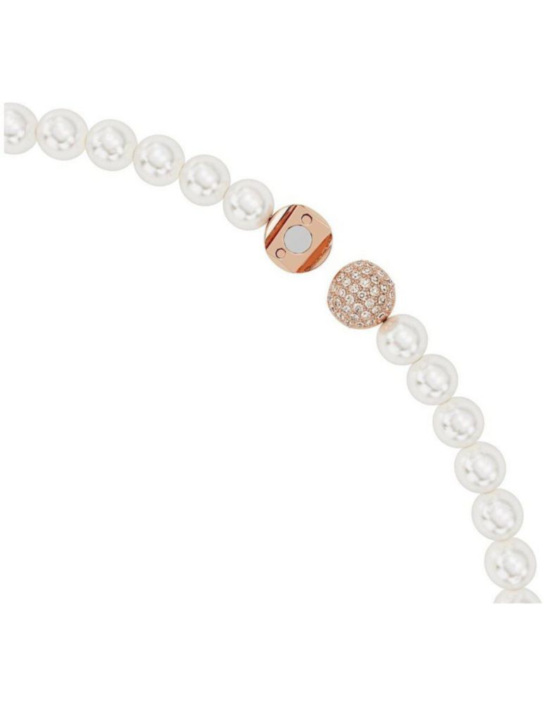 Colgante Collar de Swarovski 5669221 Nice Pluma Blanco Baño Tono Oro