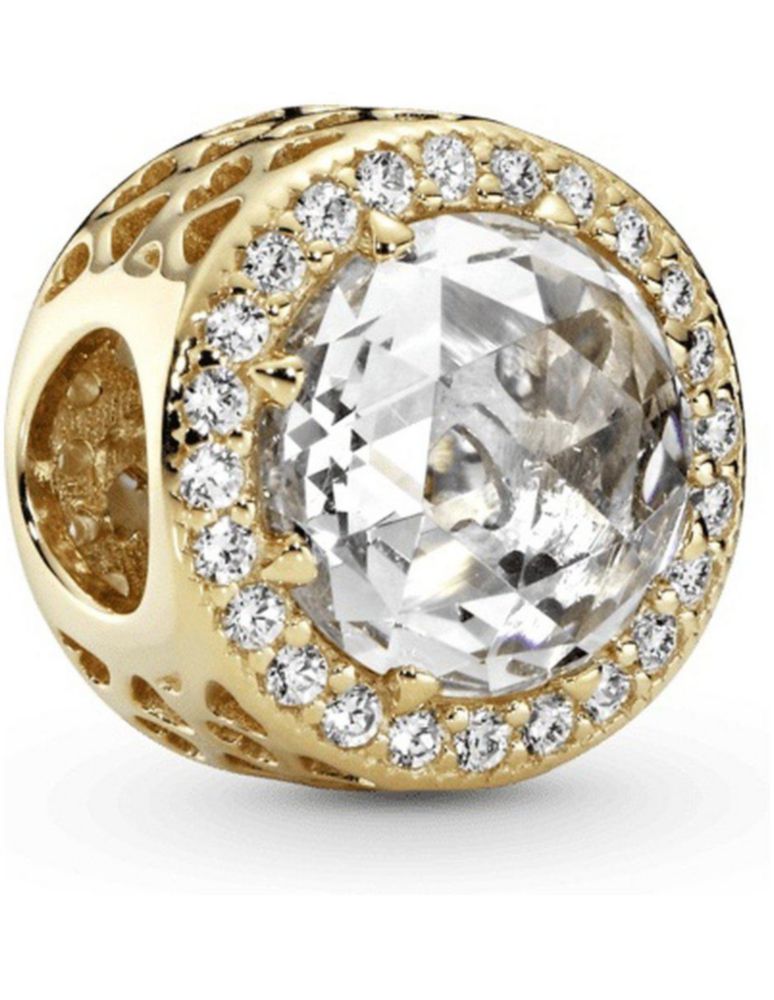 Charm Sujetador Dije Pandora 750843cz Oro 14k Transparente Centelleante