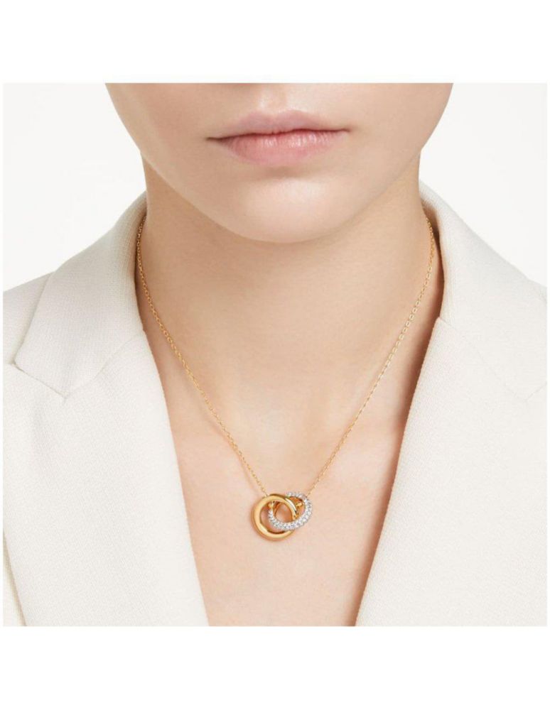 Collar Colgante Swarovski 5668820 Dextera Bucle Entrelazado Blanco