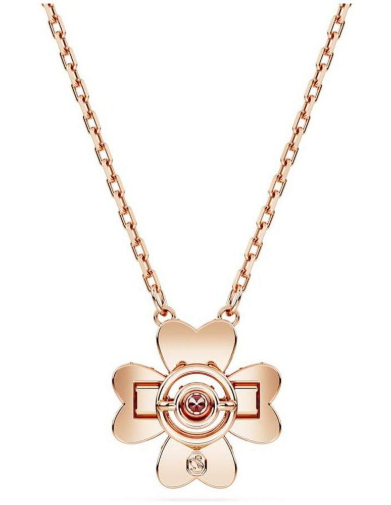 Collar Colgante de Swarovski 5674211 Idyllia Trébol Blanco Baño Rosado