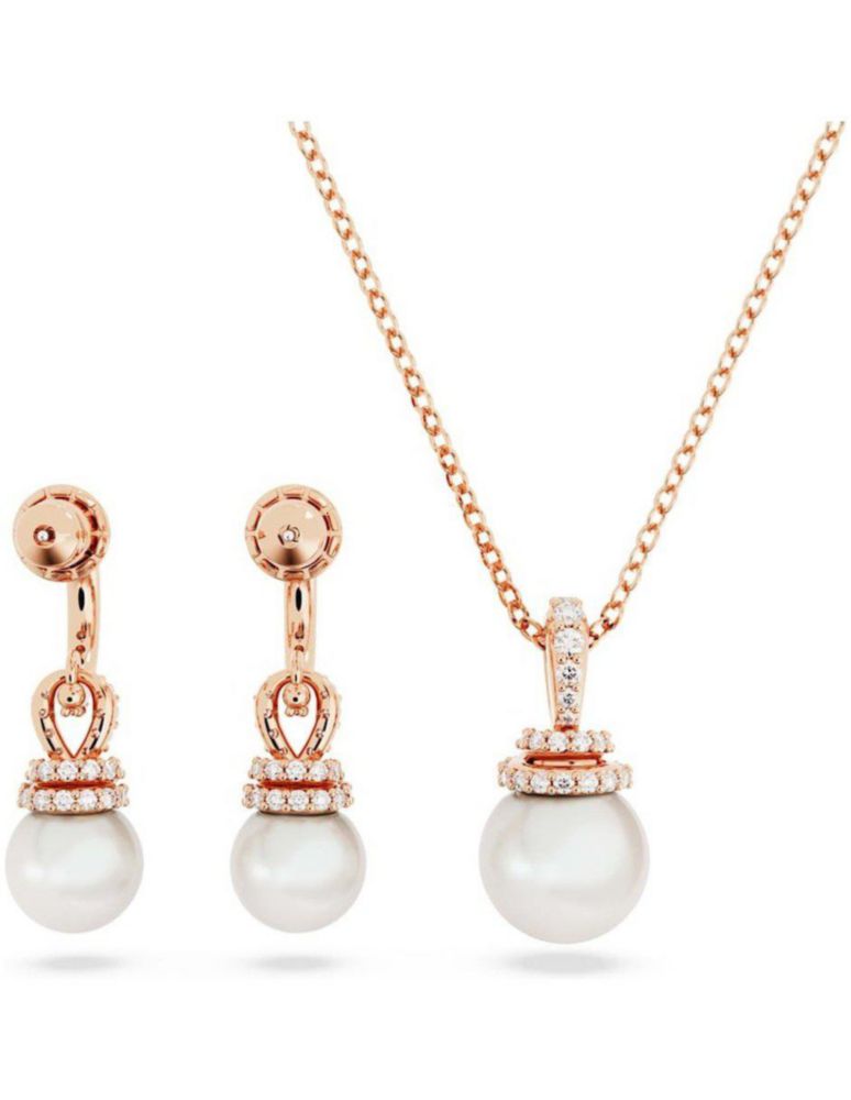 Conjunto Collar Swarovski 5672835 Originally Blanco Baño Tono Oro