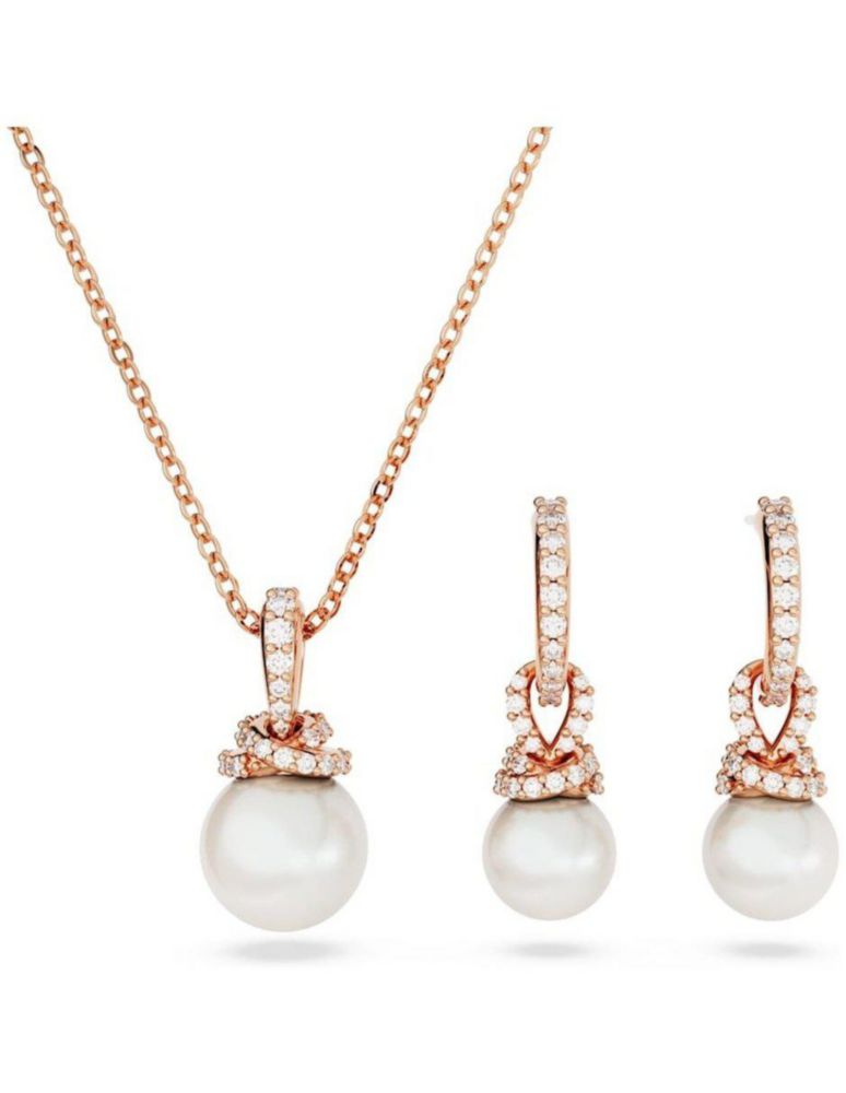 Conjunto Collar Swarovski 5672835 Originally Blanco Baño Tono Oro