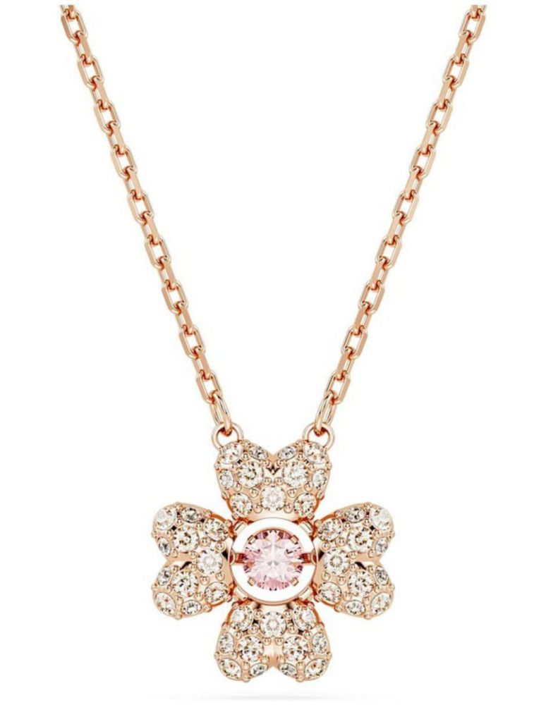 Colgante Collar de Swarovski 5674211 Idyllia Trébol Blanco Baño Rosado