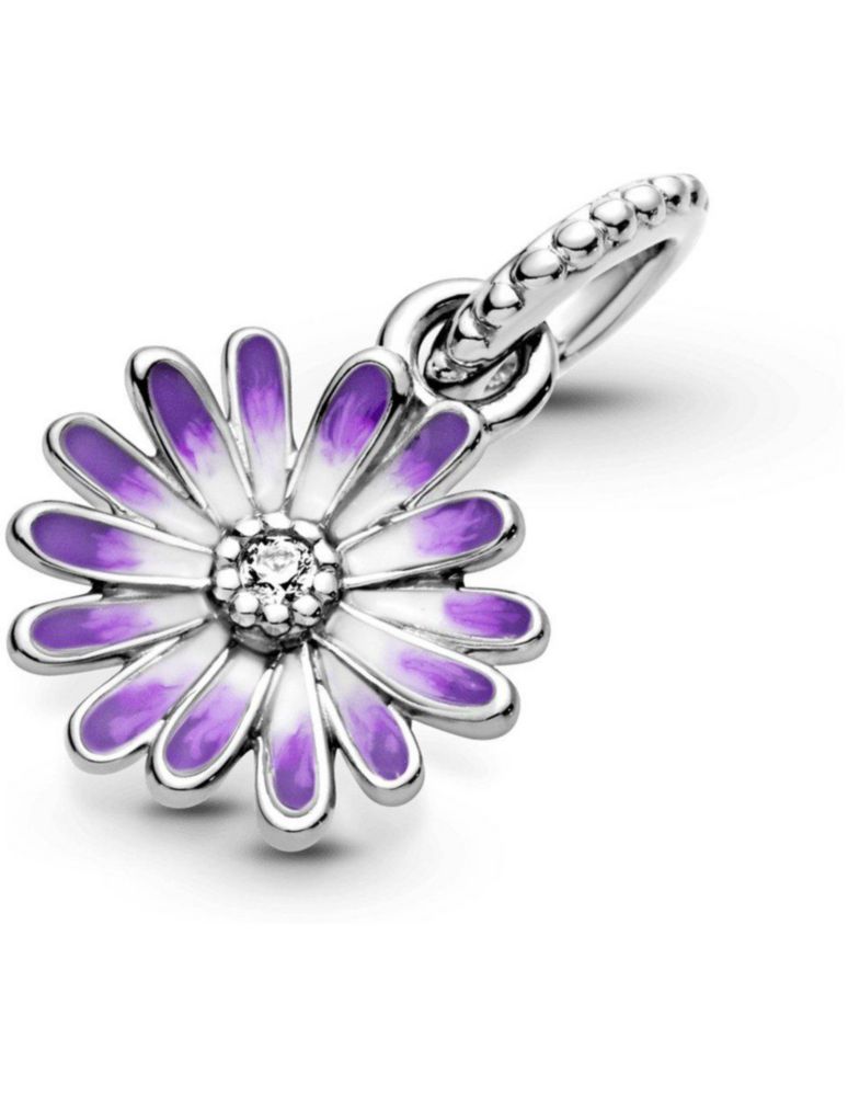 Charm Dije Sujetador de Pandora 798771c01 Colgante Margarita Morada Joya
