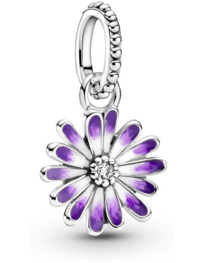 Charm Dije Sujetador de Pandora 798771c01 Colgante Margarita Morada Joya