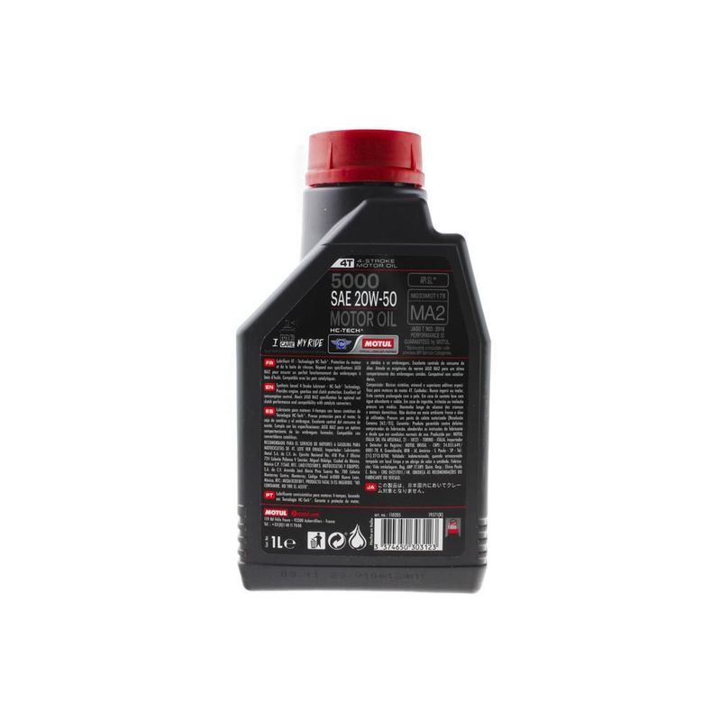 ACEITE MOTUL MOTO SEMISIN HC-TECH 5000 4T 20W50 1LT 110205
