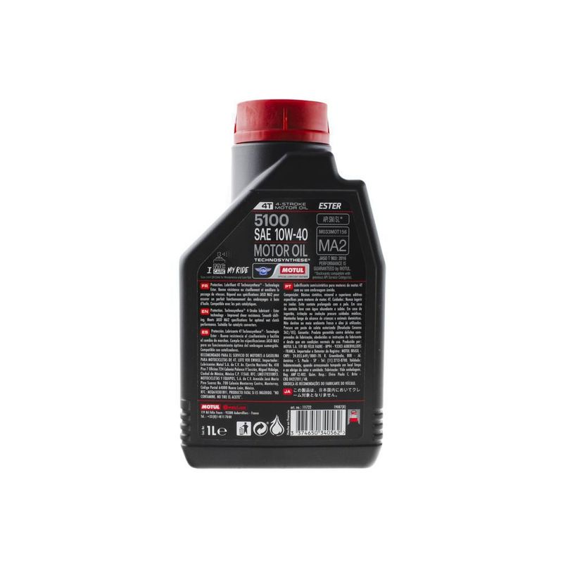 ACEITE MOTUL SINT. TECHNOSYNTHESE 5100 4T 10W40 1LT 104066