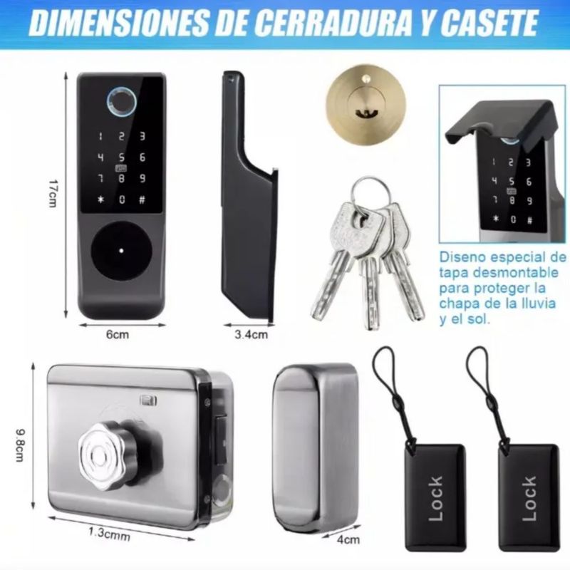 Chapa Cerradura Inteligente Electrónica Exterior Impermeable