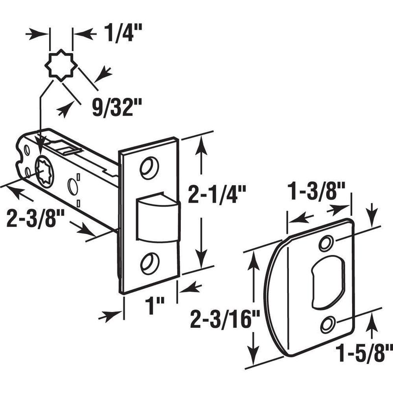 Pestillo para puerta PRIME‑LINE de acero con acabado en latón – 25 cm