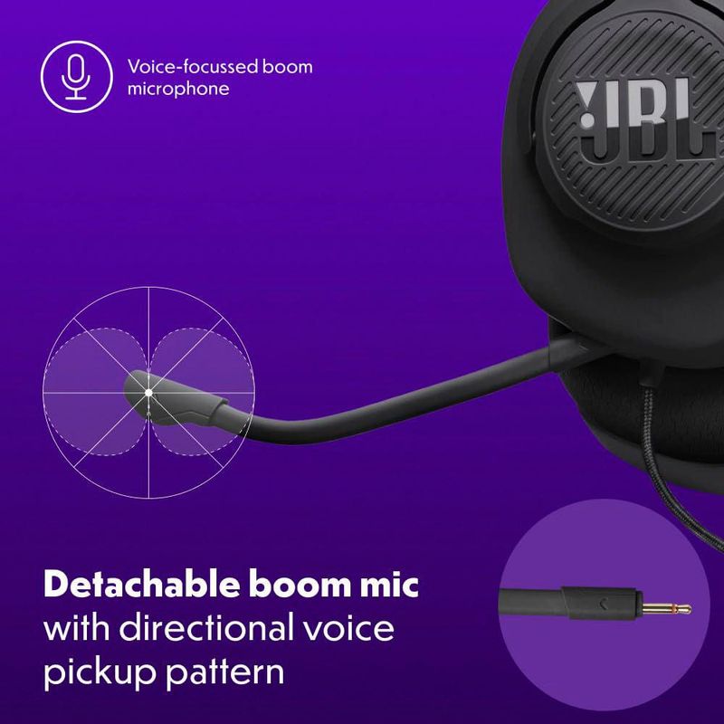 Auriculares para videojuegos JBL Quantum 100M2 con cable y micrófono negros