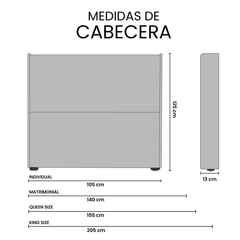 Cabecera Aria+Base Cama Bond Ash Plata Matrimonial Dicasa CDZ