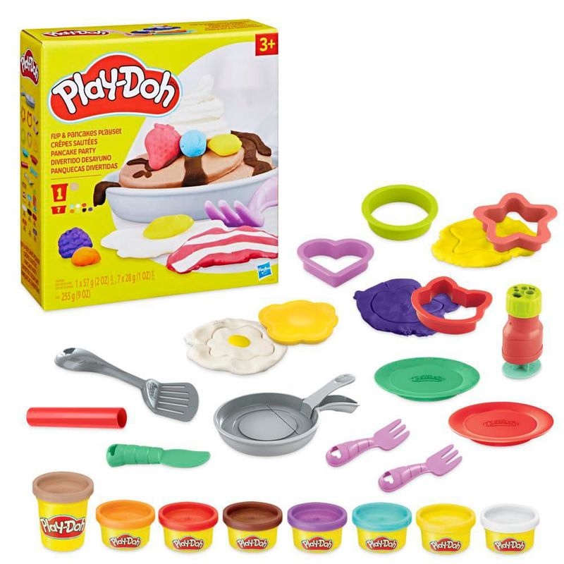 Juego de tortitas Play-Doh Kitchen Creations Flip 'n con 14 unidades