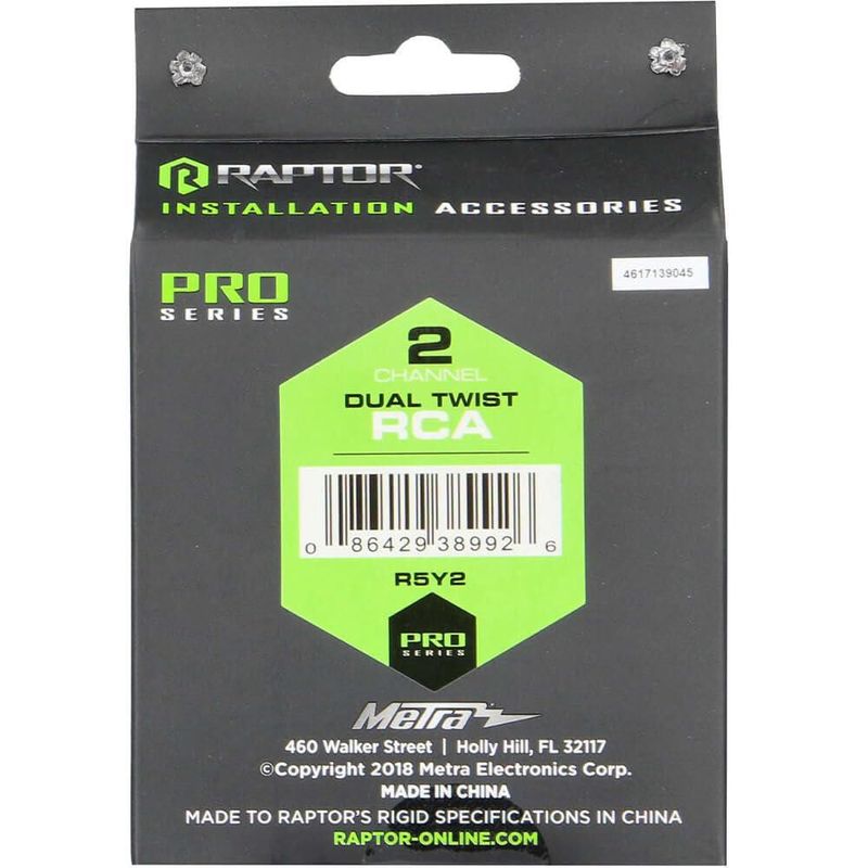 Cable Adaptador en Y RCA RAPTOR Serie Pro 2F 1M 46cm
