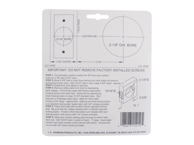 Puerta corrediza Lock Johnson Hardware de níquel cepillado para privacidad