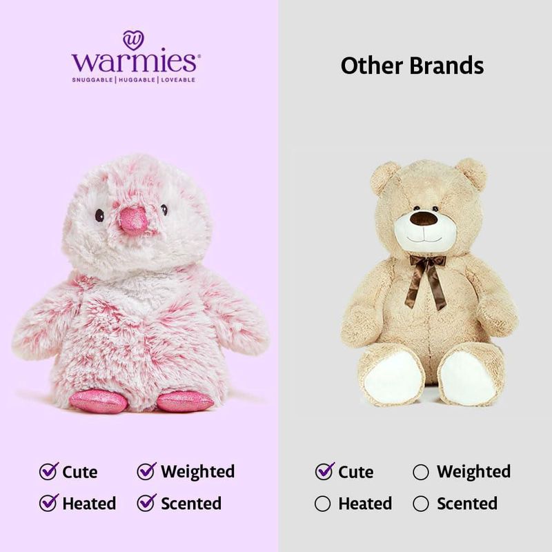 Peluche de peluche Warmies Pink Penguin calentable y enfriable con peso con peso con peso para animales reconfortantes con aromaterapia de lavanda