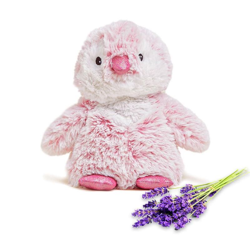 Peluche de peluche Warmies Pink Penguin calentable y enfriable con peso con peso con peso para animales reconfortantes con aromaterapia de lavanda