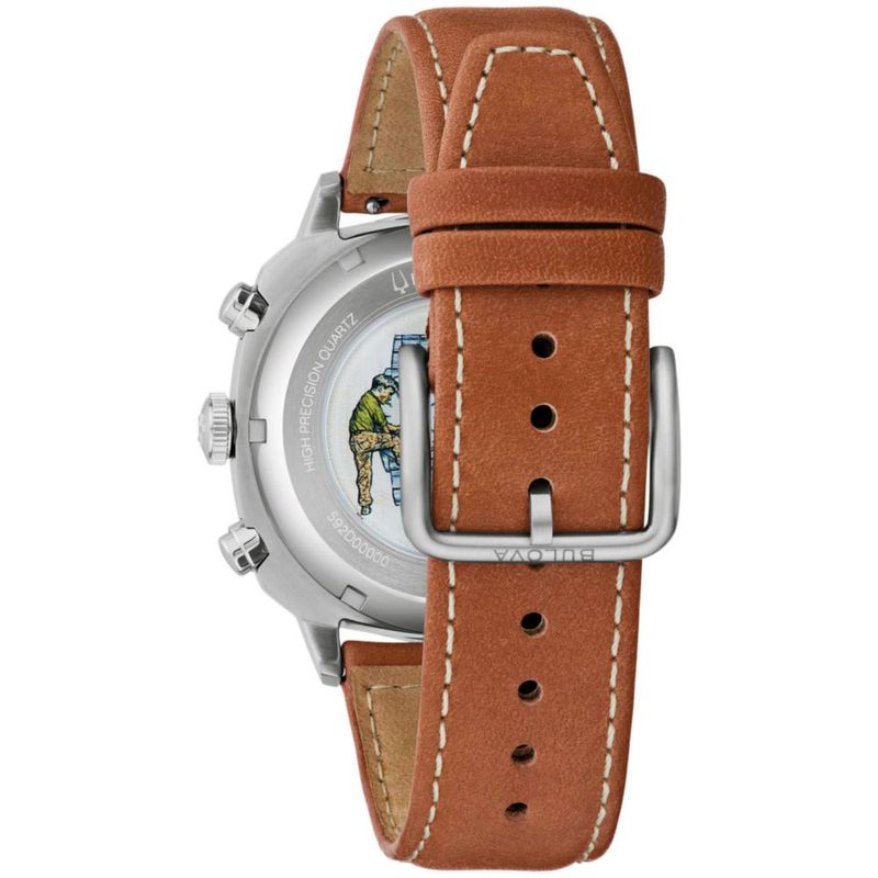 Reloj Bulova 96B482 Cronógrafo Militar 43mm Cuero