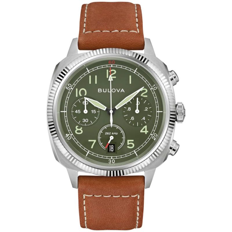 Reloj Bulova 96B482 Cronógrafo Militar 43mm Cuero