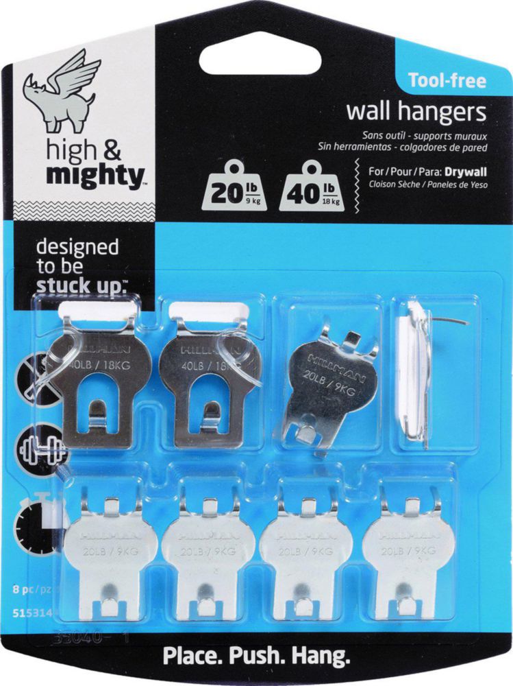 Picture Hanger HIGH & MIGHTY 515314 Value Pack paquete de 8