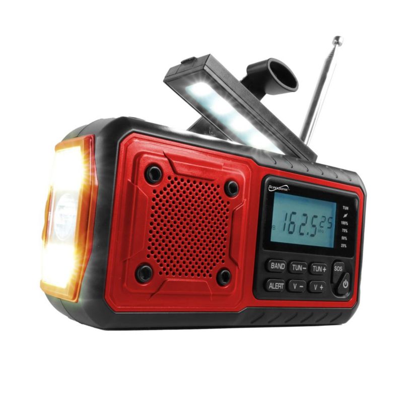 Radio de emergencia Supersonic SC-1078ERN con energía solar y manivela