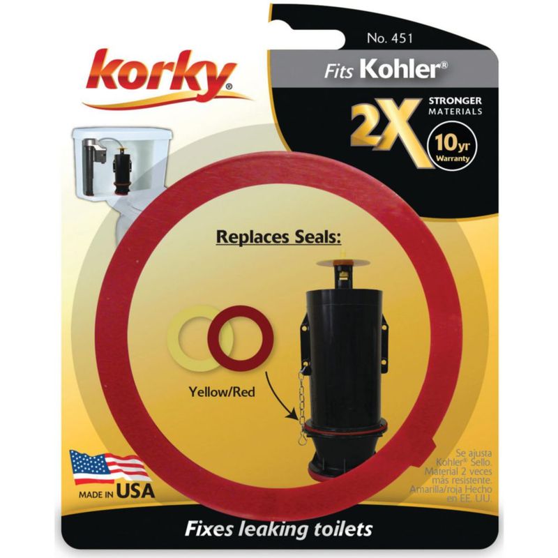Sello de válvula de descarga de inodoro Korky 451 para Kohler 2 veces de larga duración