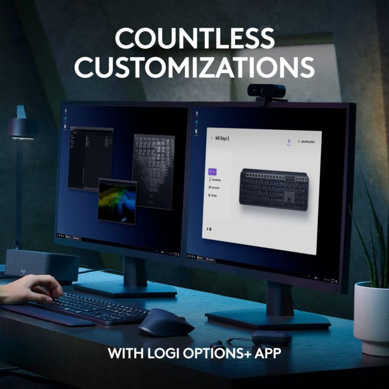 Teclado inalámbrico Logitech MX Keys S de perfil bajo gris pálido