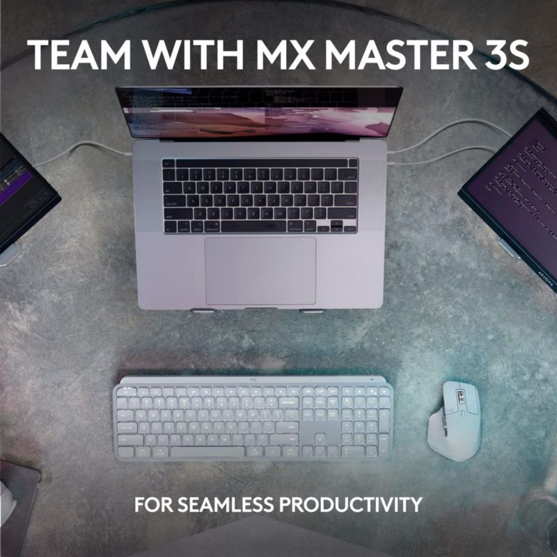 Teclado inalámbrico Logitech MX Keys S de perfil bajo gris pálido