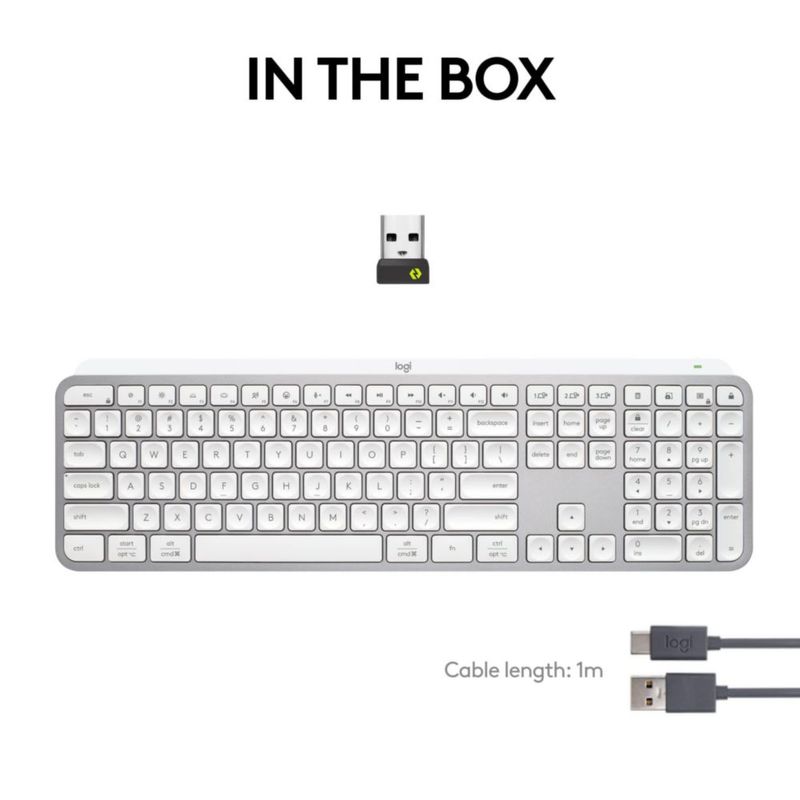 Teclado inalámbrico Logitech MX Keys S de perfil bajo gris pálido