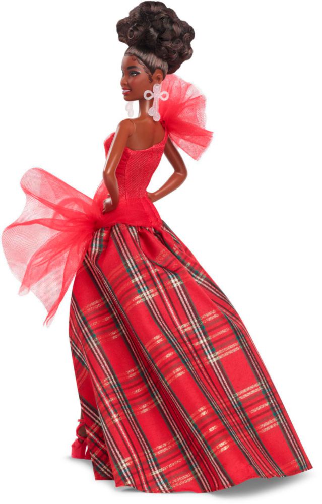 Muñeca moderna Barbie Signature Holiday 2024 con vestido a cuadros