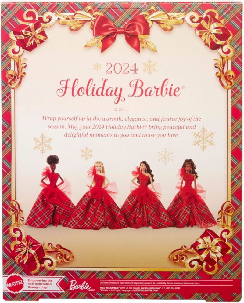 Muñeca moderna Barbie Signature Holiday 2024 con vestido a cuadros